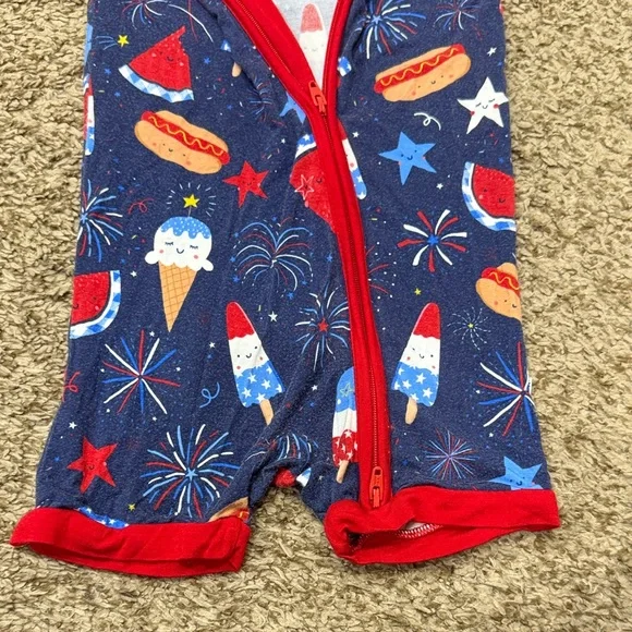 Little Sleepies Blue and Red Festive Bodysuit - Picture 3 of 3